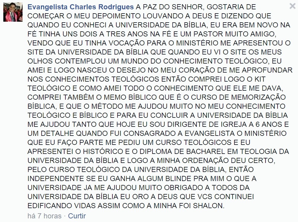 Depoimento Facebook 11